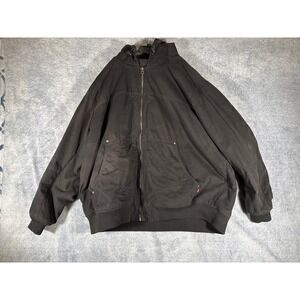 Levis Mens 4XLT Black Canvas Sherpa Lined Hooded Workwear Jacket Big & Tall